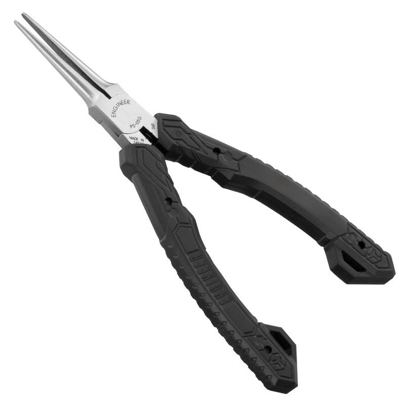 ENGINEER Compact Precision Compact Long Nose Pliers (Needle tip),Professional Grade, ESD Safe with Carbon Steel Jaws. Made in Japan. ps-03,Black,141mm - Image 4